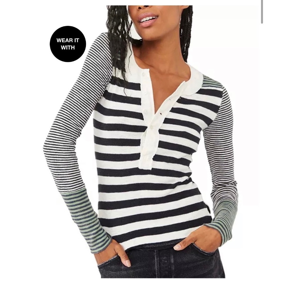 Free People fitted henley tee